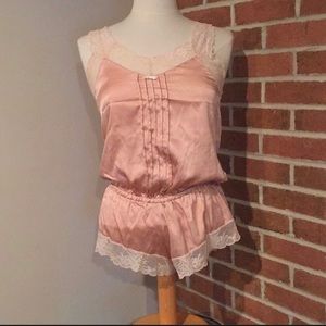 Victoria’s Secret silky and lacy pink romper